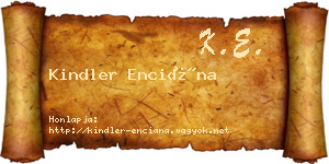 Kindler Enciána névjegykártya